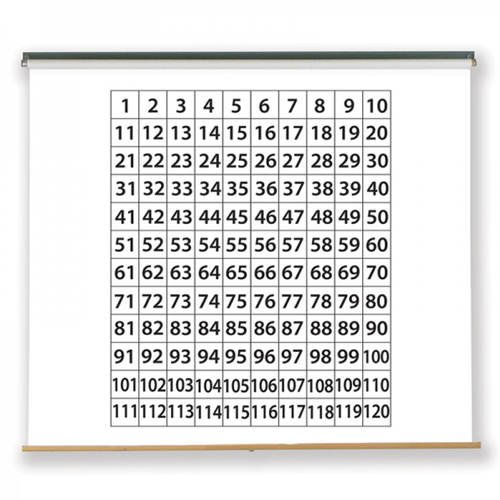 Frameworks 48" x 63" 1-120 Number Grid Pull-Down Dry-Erase Chart (FW-90301) Image 1