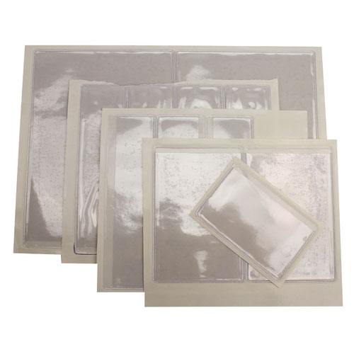 5" x 7-1/8" Crystal Clear Adhesive Vinyl Pockets 100pk (STB-1178) Image 1