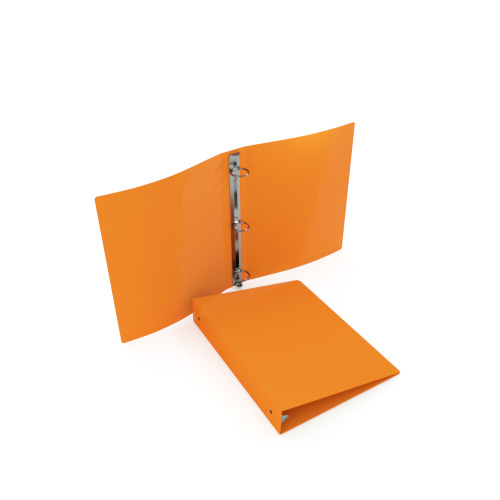 55 Gauge Orange 5.5" x 8.5" Poly Round Ring Binders - 100pk (MYPBORG55H) Image 1
