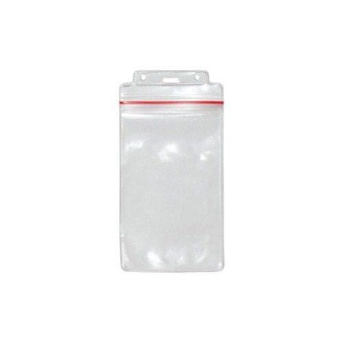 6-1/4" x 4-1/4" Vertical Resealable Clear Vinyl Badge Holder - 100pk (1815-1112), Id Supplies Image 1