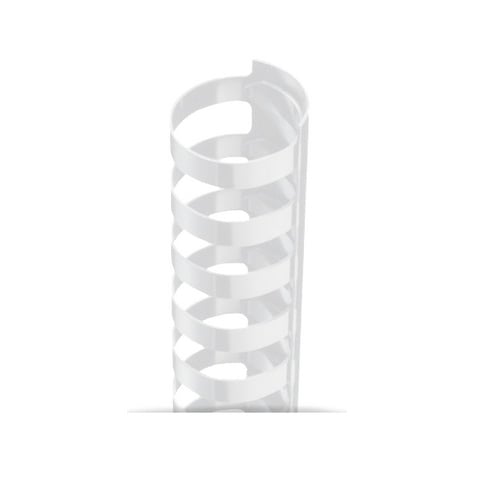 1/2" A4 Size White Plastic Binding Combs 21 Rings - 100pk (TC120A4WH) Image 1