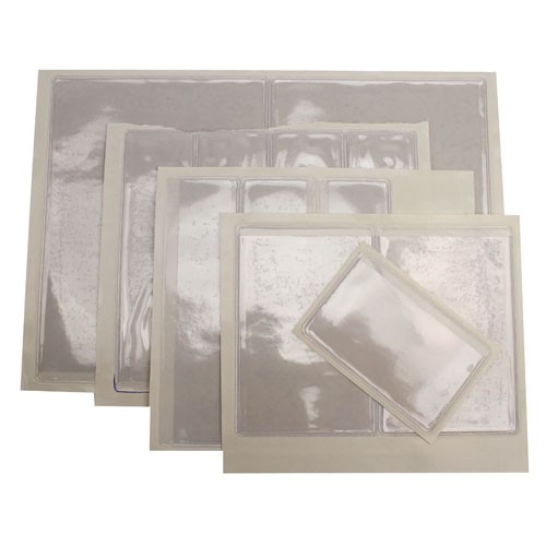 2-3/4" x 8-5/8" Crystal Clear Adhesive Vinyl Pockets 100pk (STB-477) Image 1