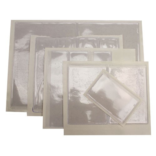 2-1/8" x 2-1/8" Crystal Clear Adhesive Vinyl Pockets 100pk (STB-1301) Image 1