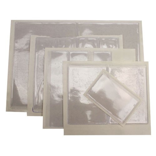 5" x 5-5/8" Crystal Clear Adhesive Vinyl Pockets 100pk (STB-1926) Image 1