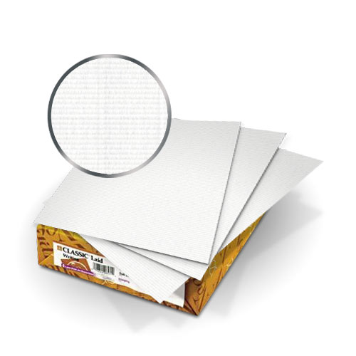 Neenah Paper Avalanche White Classic Laid 8.75" x 11.25" Covers w Windows - 50 Sets (CL8751125AW80W) Image 1