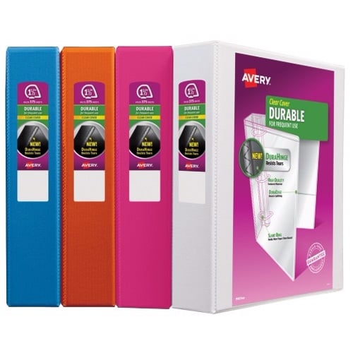 Avery 1-1/2" Assorted Durable Slant Ring View Binders 12pk (AVE-17028) Image 1