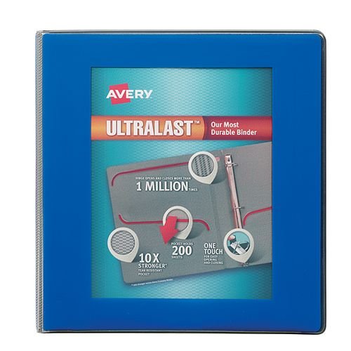 Avery 1-1/2" Blue UltraLast Heavy Duty View Binders with One Touch Slant Ring 6pk (AVE-79712) Image 1