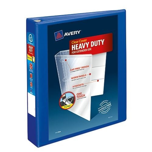 Avery 1-1/2" Pacific Blue Heavy-Duty View Binders with Locking One Touch EZD Ring 12pk (AVE-79775) Image 1