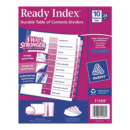 Avery Index Tab Template Image 1