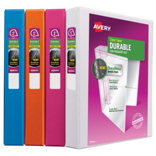 Avery 1" Assorted Durable Slant Ring View Binders 12pk (AVE-17018)