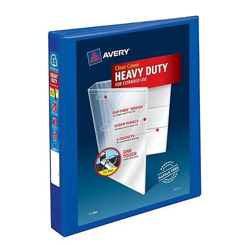 Avery 1" Pacific Blue Heavy-Duty View Binders with Locking One Touch EZD Ring 12pk (AVE-79772) Image 1