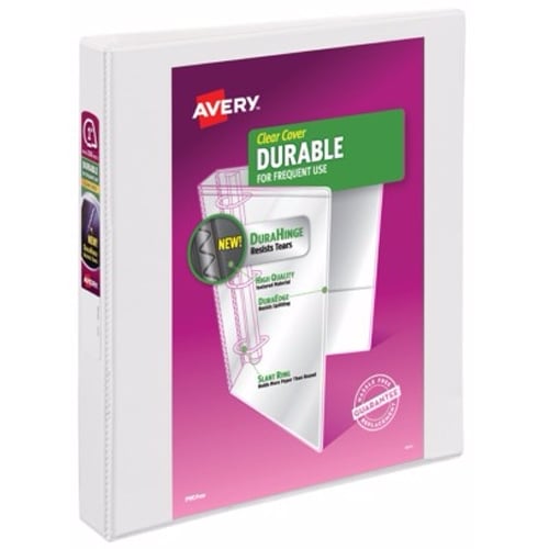 Avery 1" White Durable Slant Ring View Binders 12pk (AVE-17012), Avery brand Image 1