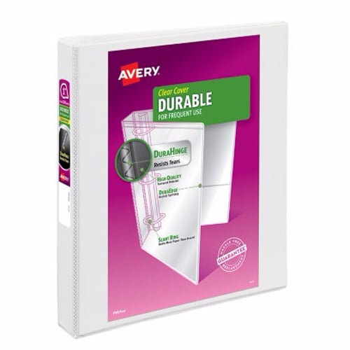 Avery 1" White Durable View Binders with EZD Rings 12pk (AVE-09301) Image 1
