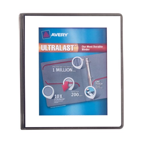 Avery 1" White UltraLast Heavy Duty View Binders with One Touch Slant Ring 6pk (AVE-79744), Avery brand Image 1