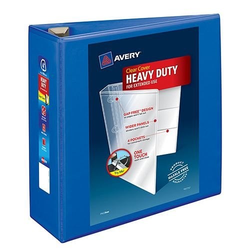 Avery 4" Pacific Blue Heavy-Duty View Binders with Locking One Touch EZD Ring 4pk (AVE-79814) Image 1