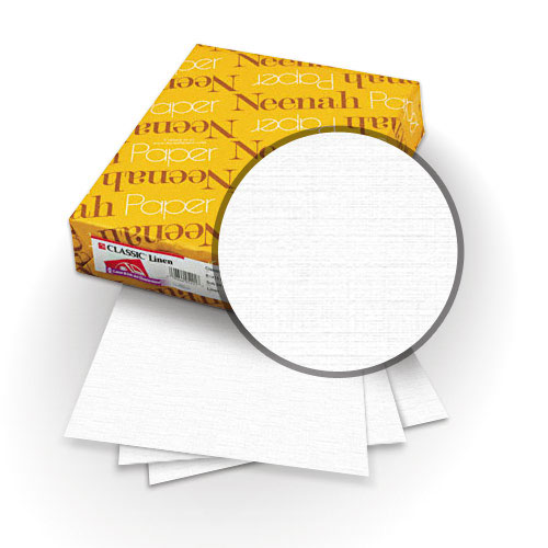 Neenah Paper Classic Linen Avon Brilliant White 9" x 11" 80lb Covers with Windows - 25 Sets (MYCLINABWW9X11) Image 1