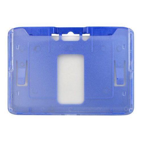 B-Holder Metallic Blue 1-Card Rigid Plastic Horizontal ID Badge Holder - 50pk (1840-6652) Image 1