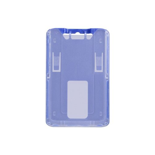 B-Holder Metallic Blue 1-Card Rigid Plastic Vertical ID Badge Holder - 50pk (1840-6642) - $62.69 Image 1