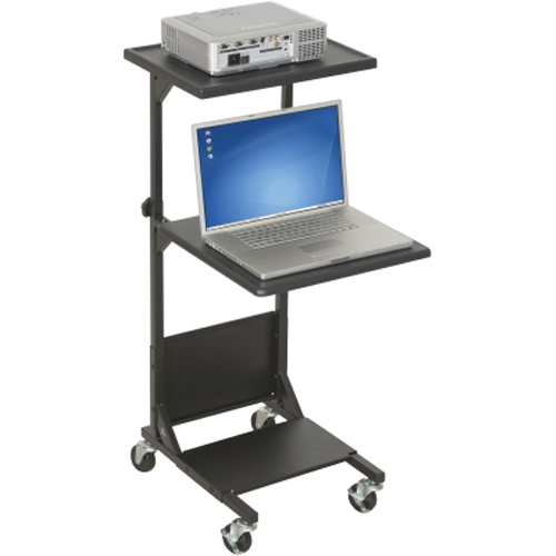 Essentials by MooreCo Black Adjustable Shelves PBL AV Cart (81052)