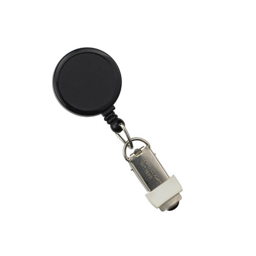 Black Max Label Round Badge Reel with Card Clamp - 25pk (MYID905IK6BLK) Image 1
