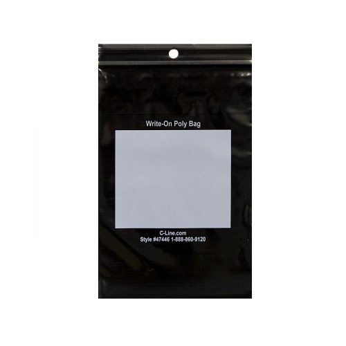 C-Line 4" x 6" Write-On Reclosable Black PolyBags - 1000/BX (CLI-47446), Brands Image 1