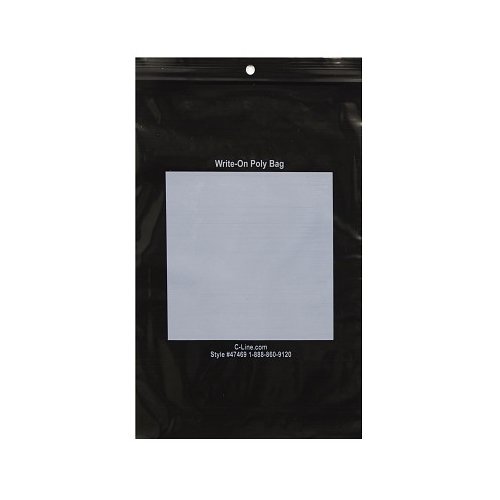 C-Line 6" x 9" Write-On Reclosable Black PolyBags - 1000/BX (CLI-47469), C-Line brand Image 1