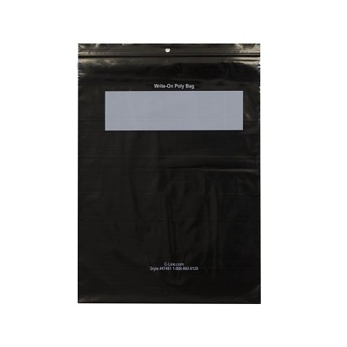C-Line 8.5" x 11" Write-On Reclosable Black PolyBags - 1000/BX (CLI-47491) Image 1
