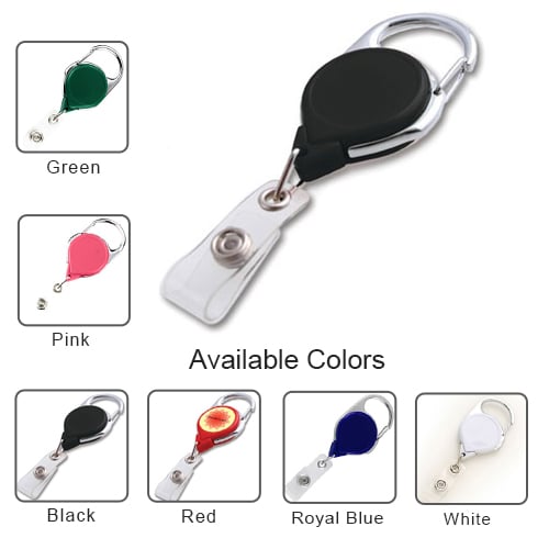 Carabiner Badge Reels with Clear Vinyl Strap (MYCBR), MyBinding brand Image 1