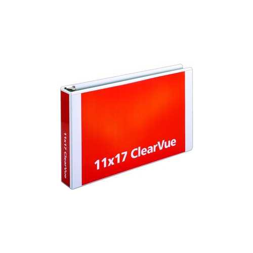Cardinal 2" White 11" x 17" Tabloid ClearVue Slant-D Ring Binder 6pk - V4 (CRD-22132)