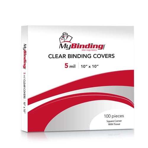 5mil Crystal Clear 10" x 10" Binding Covers - 100pk (TC510X10S), MyBinding brand Image 1