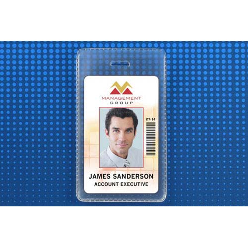 3" x 4" Clear Vinyl Vertical Anti-Static Badge Holders With Slot - 100pk (MYBP504NCSESD) Image 1