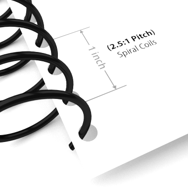 2.5:1 Pitch Spiral Binding Coil - 100pk (SPCOIL251) Image 1
