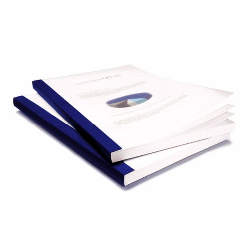 Coverbind 1-1/2" Navy Clear Linen Thermal Covers 30pk - 575209 (08CB112NAVY) Image 1