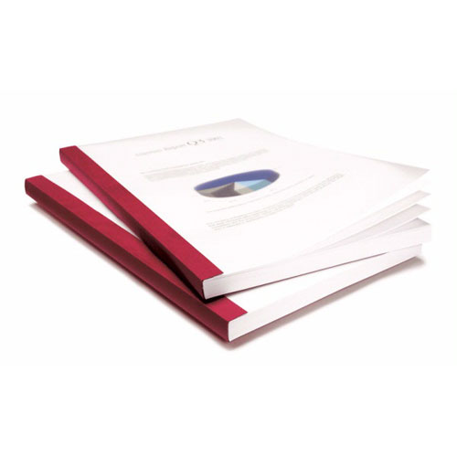 Coverbind 1-1/4" Burgundy Clear Linen Thermal Covers 30pk - 575608 (08CB114BURG) Image 1