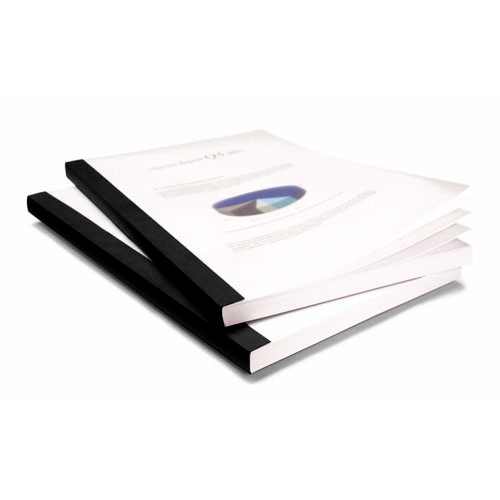 Coverbind 1/16" Black Eco Clear Linen Thermal Covers - 100pk (08CBE116BLACK), Binding Covers Image 1