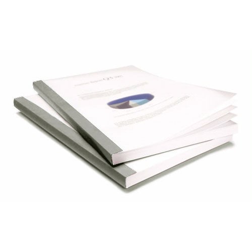 Coverbind Gray 1/16" Grey Eco Clear Linen Thermal Covers - 100pk (08CBE116GRAY), Binding Covers Image 1