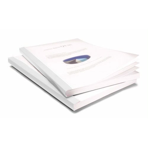 Coverbind 1/16" White Eco Clear Linen Thermal Covers - 100pk (08CBE116WHITE) - $140.09 Image 1
