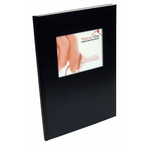 Coverbind 1/4" Black Ambassador with Window Hard Covers 11pk - 675881 (08CBHCW14BLK) Image 1