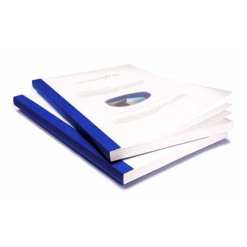 Coverbind 1/4" Royal Blue Clear Linen Thermal Covers 80pk - 575502 (08CB14RYBLU) - $112.09 Image 1