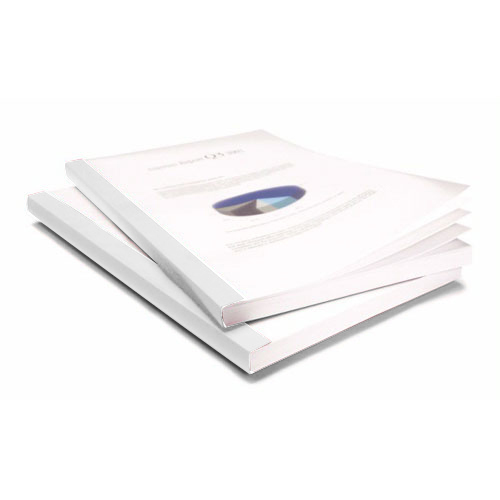 Coverbind 1/4" White Clear Linen Thermal Covers 80pk - 575802 (08CB14WHITE) Image 1