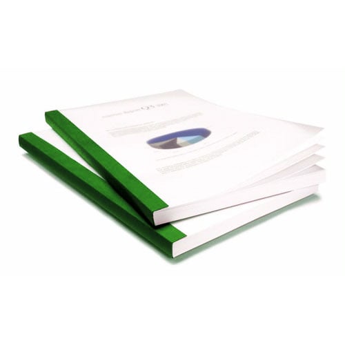 Coverbind 1" Green Clear Linen Thermal Covers 40pk - 575707 (08CB100GRN) - $56.09 Image 1