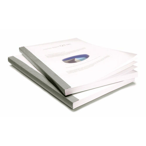 Coverbind Gray 1" Grey Eco Clear Linen Thermal Covers - 40pk (08CBE1GRAY), Binding Covers Image 1