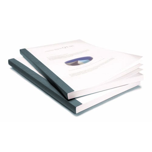 Coverbind 3/8" Graphite Clear Linen Thermal Covers 70pk - 575103 (08CB38GRT) - $98.09 Image 1