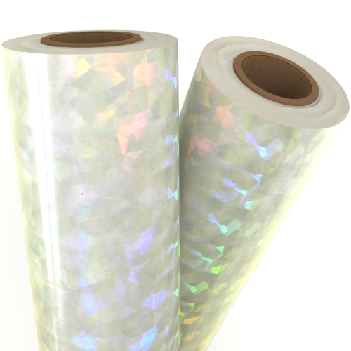Silver Cracked Ice Transparent Holographic 12" x 100' Laminating / Toner Fusing Foil (FF-TP-170-12), MyBinding brand Image 1