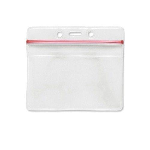 Credit Card Size Horizontal Resealable Clear Vinyl Badge Holder - 100pk (1815-1010), Id Supplies Image 1