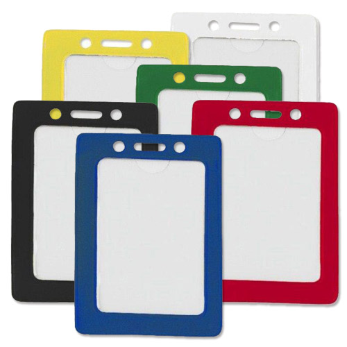 Credit Card Size Vertical Colored Frame Badge Holders - 100pk (MYCCSVCFBH) Image 1