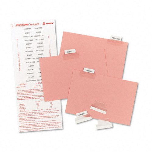 Insertable Index Tabs with Printable Inserts - New Two Clear Tab Pack of 25 