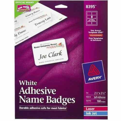 Pack of 160 Avery White Adhesive Oval Name Badges 2 x 3-1/4 5326 