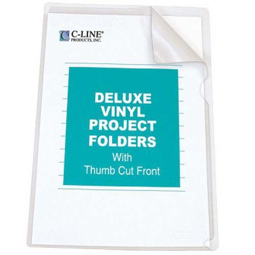 Letter Size C-Line Deluxe Super Heavyweight Non-Glare Vinyl Project Folders Clear 50 per Box 62138