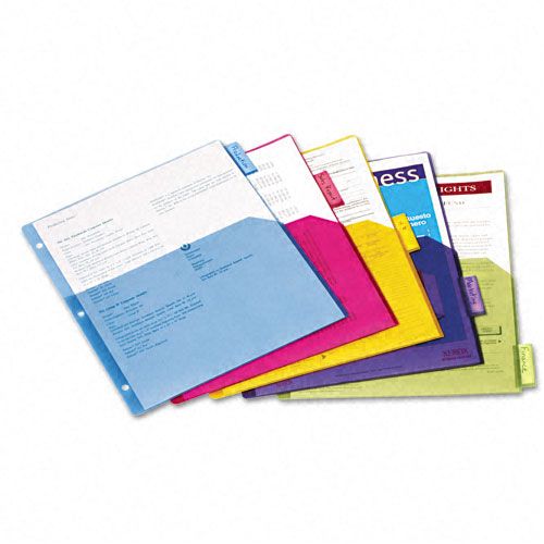 Cardinal Poly Dividers without Pockets Multi-Color 84018 5-Tab 